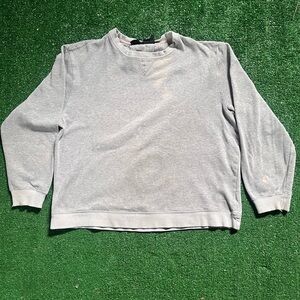 Grey and white crewneck sweatshirt